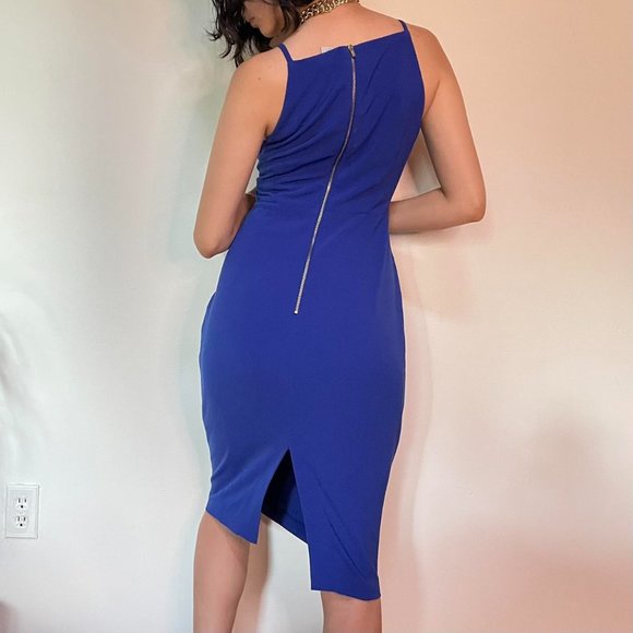 blue dress with zipper and slit - Picture 2 of 3